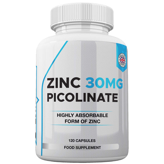 Zinc 30mg as Picolinate 120 Capsules Made in The UK by Freak Athletics