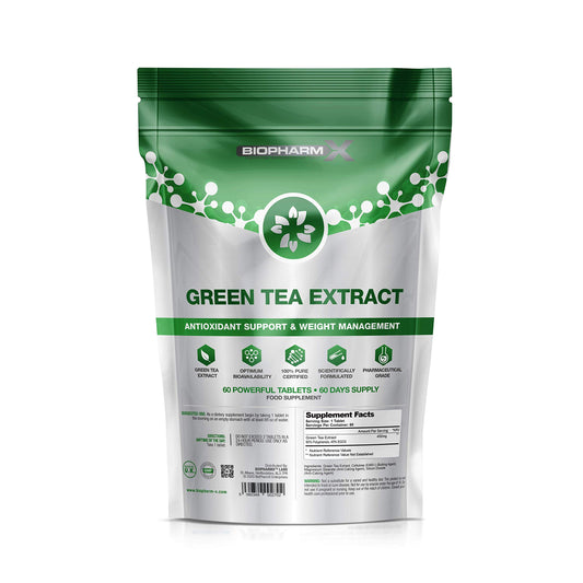 Biopharm-X Green Tea Tablets 9000mg (60 Tablets) Strongest Legal Green Tea Extract 100% Pure Certified