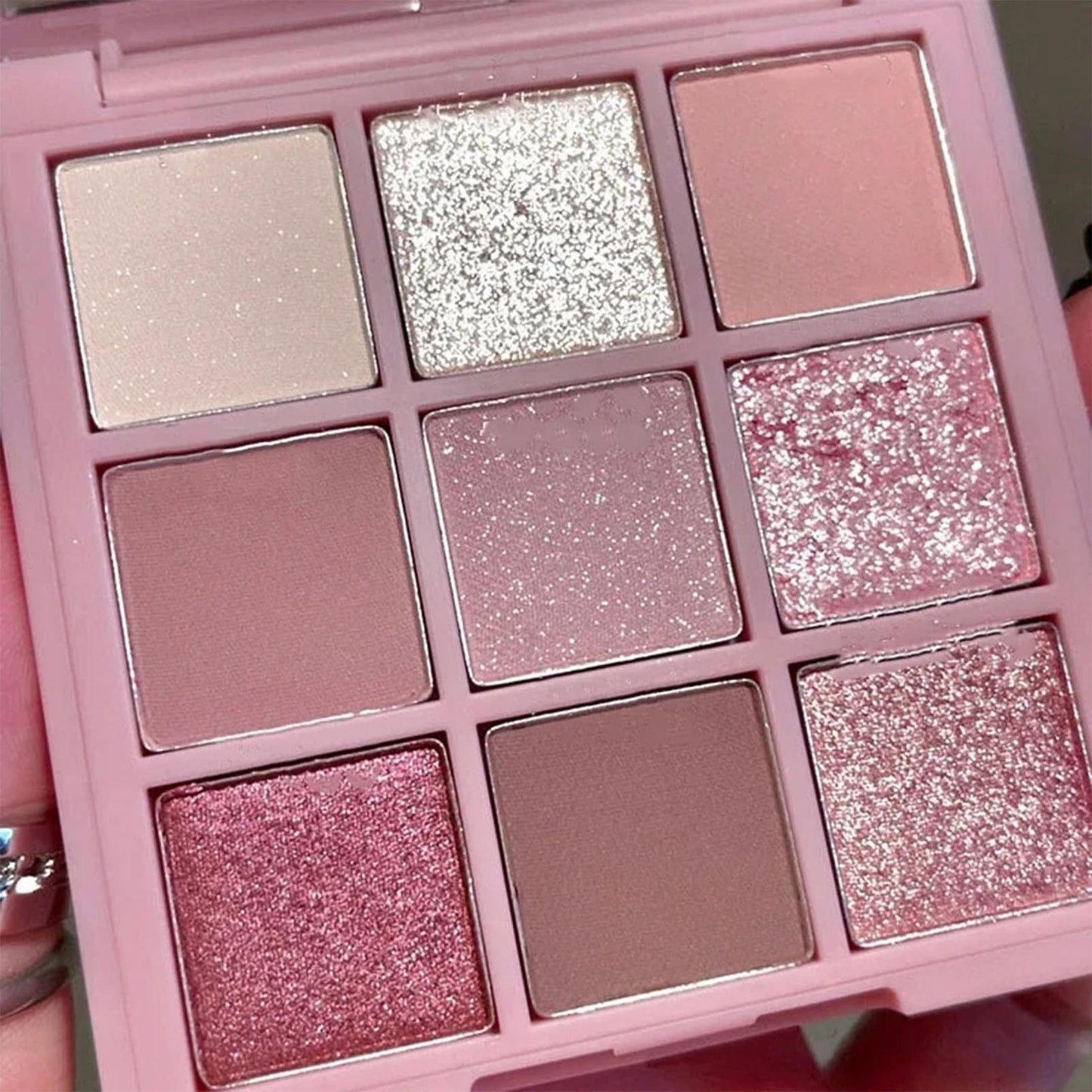 MEITREND Pink Eyeshadow Palette Shimmer Eyeshadow 9 Colour Matte Nude Eye Shadow Make-Up Palettes Shimmer Natural Long Lasting Highly Pigmented Glitter Eye Shadow Pallets for Women