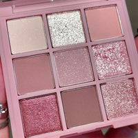 MEITREND Pink Eyeshadow Palette Shimmer Eyeshadow 9 Colour Matte Nude Eye Shadow Make-Up Palettes Shimmer Natural Long Lasting Highly Pigmented Glitter Eye Shadow Pallets for Women