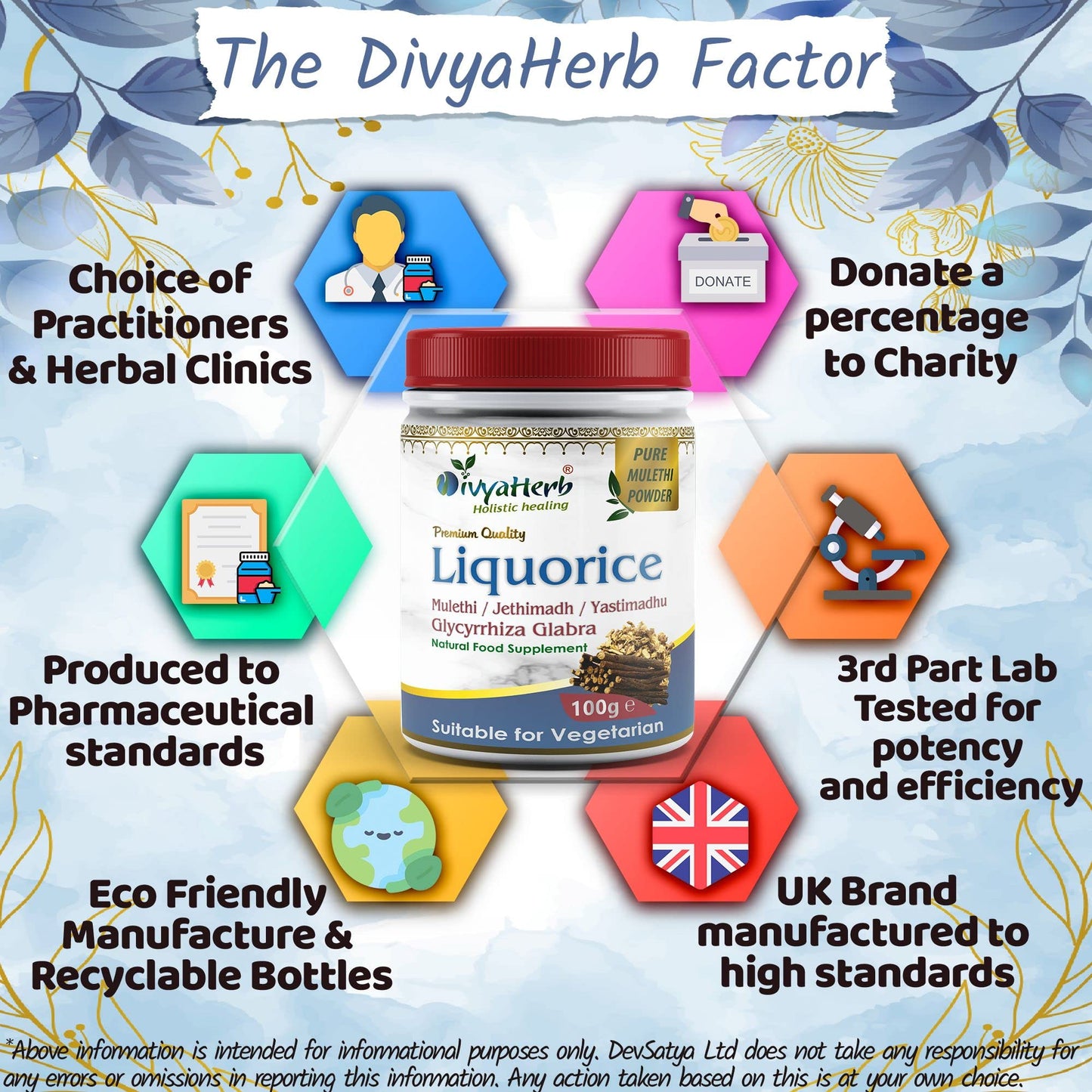 DivyaHerb Liquorice Root Powder (Yastimadhu - Mulethi - Jethimadh)