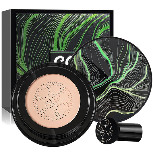 Lomeya Moisturizing Mushroom Air Cushion CC Cream with Concealing Effect, Long-Lasting BB Base Makeup, Includes Sponge for Easy Application