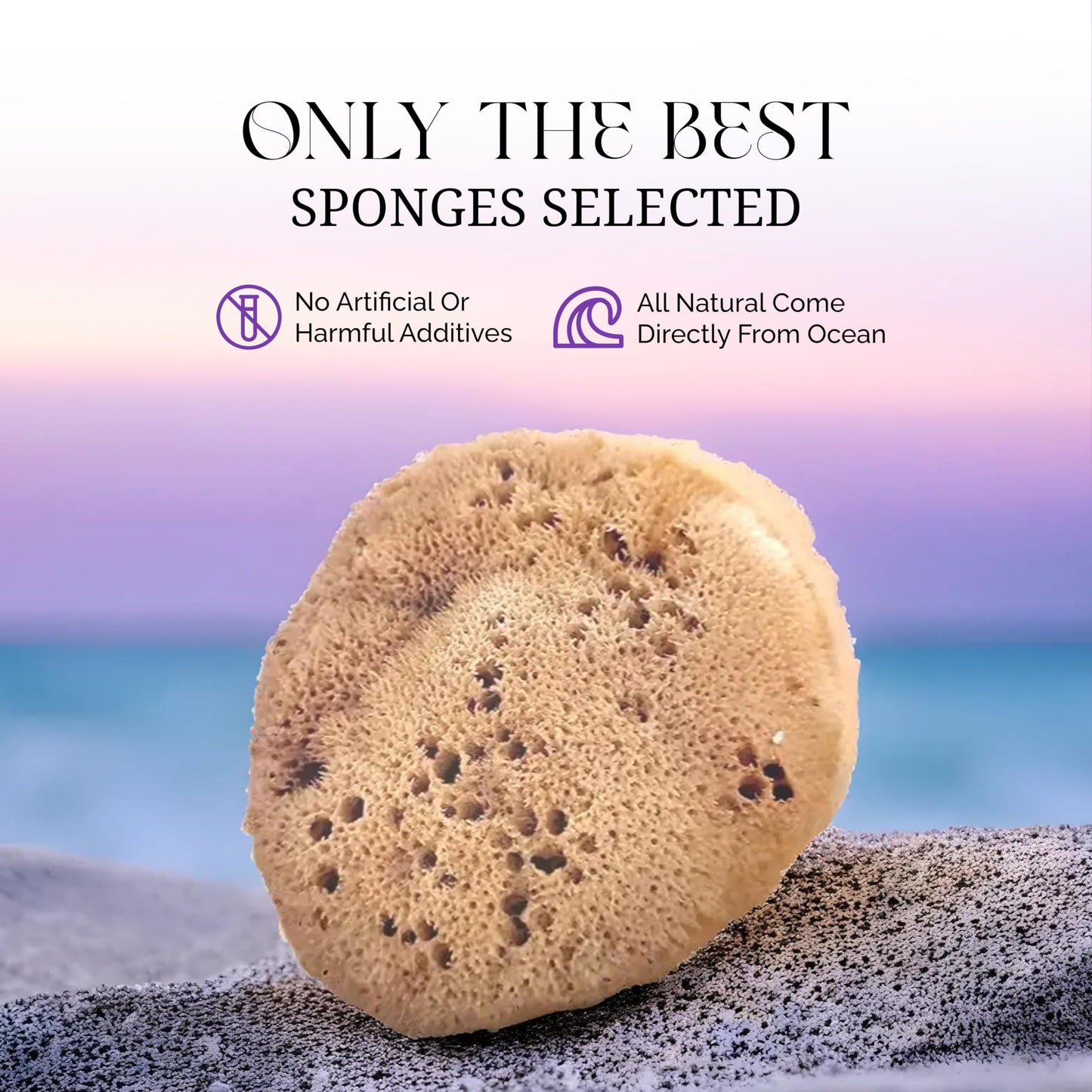 Natural Sea Sponge - Silk Luxuriously Soft Unbleached Bathing Sponge with Super High Absorbancy for All Skin Types (4-4.5"/10-11cm, Pack of 4)