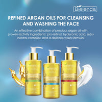 Bielenda Argan Face Oil - Essential Face Treatment Effectively Cleans And Removes Makeup Deeply Moisturizes And Smoothes The Skin Anti-Age Effect - Argan Cleansing Face Oil With Hyaluronic Acid - 140 ml