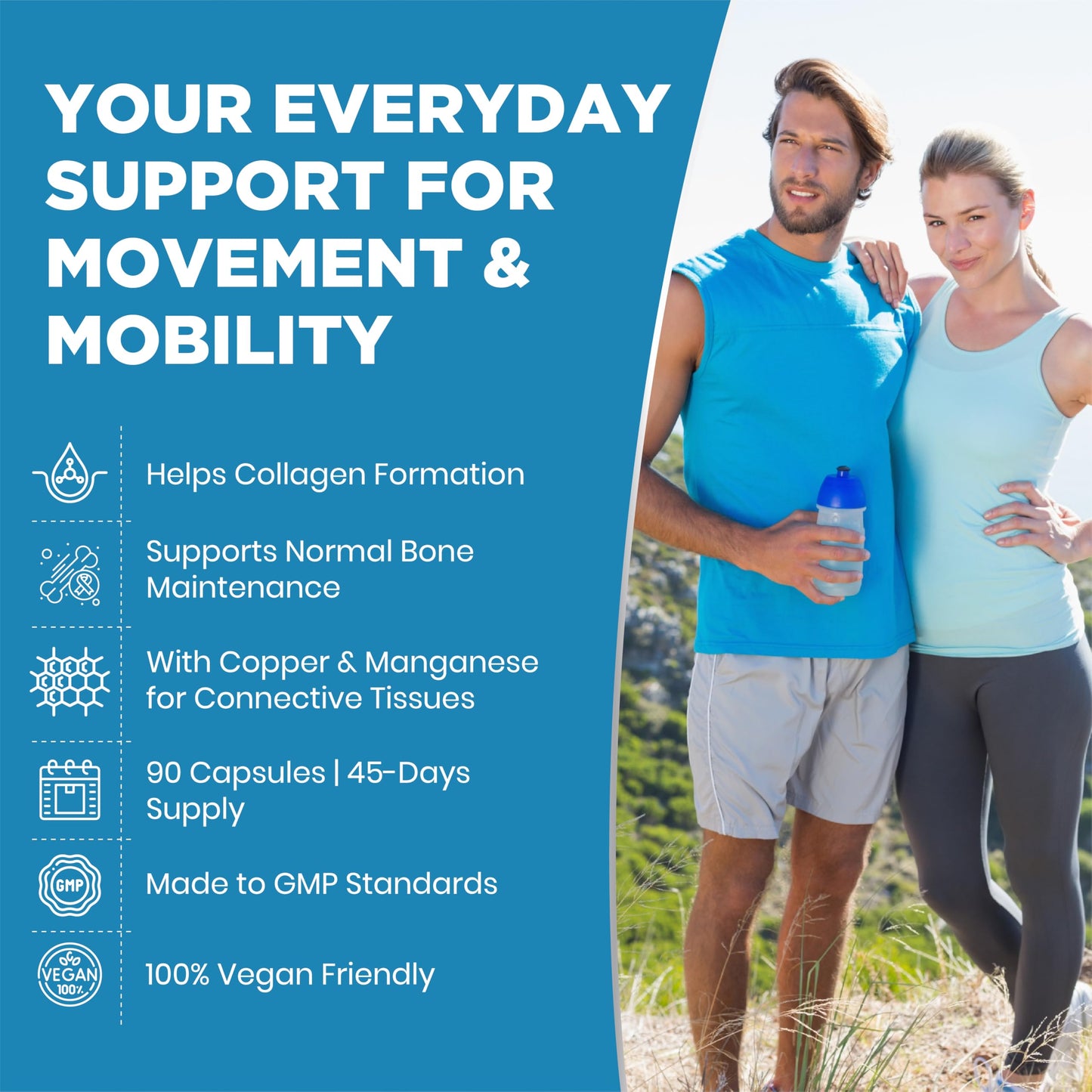 OsteoBoost Bone Support Supplement – Calcium, Vitamin D3, K2, Magnesium, Zinc, Boron for Strong Bones, Mobility & Joint Health, No Artificial Additives, 90 Vegetarian Capsules