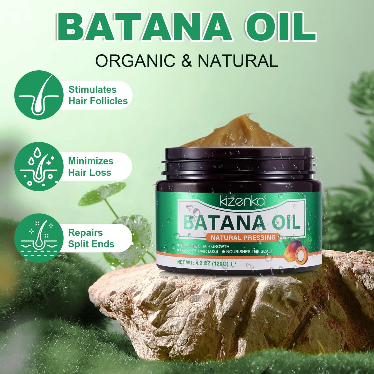 Generic Batana Oil For Hair Growth, Organic For Healthy Hair, Hair Growth Oil, Scalp Care, 100% Natural, Promotes Healthy Hair Growth, Suitable For Both Men And Women (Solid Oil 120g)