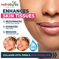 NUTRABYTES Marine Collagen Capsules with Hyaluronic Acid and Vitamin C 1200mg | 180 Capsules - 3 Months Supply | Hydrolysed Marine Collagen Supplement for Women and Men | Hair Skin Nails Joints | Made in UK