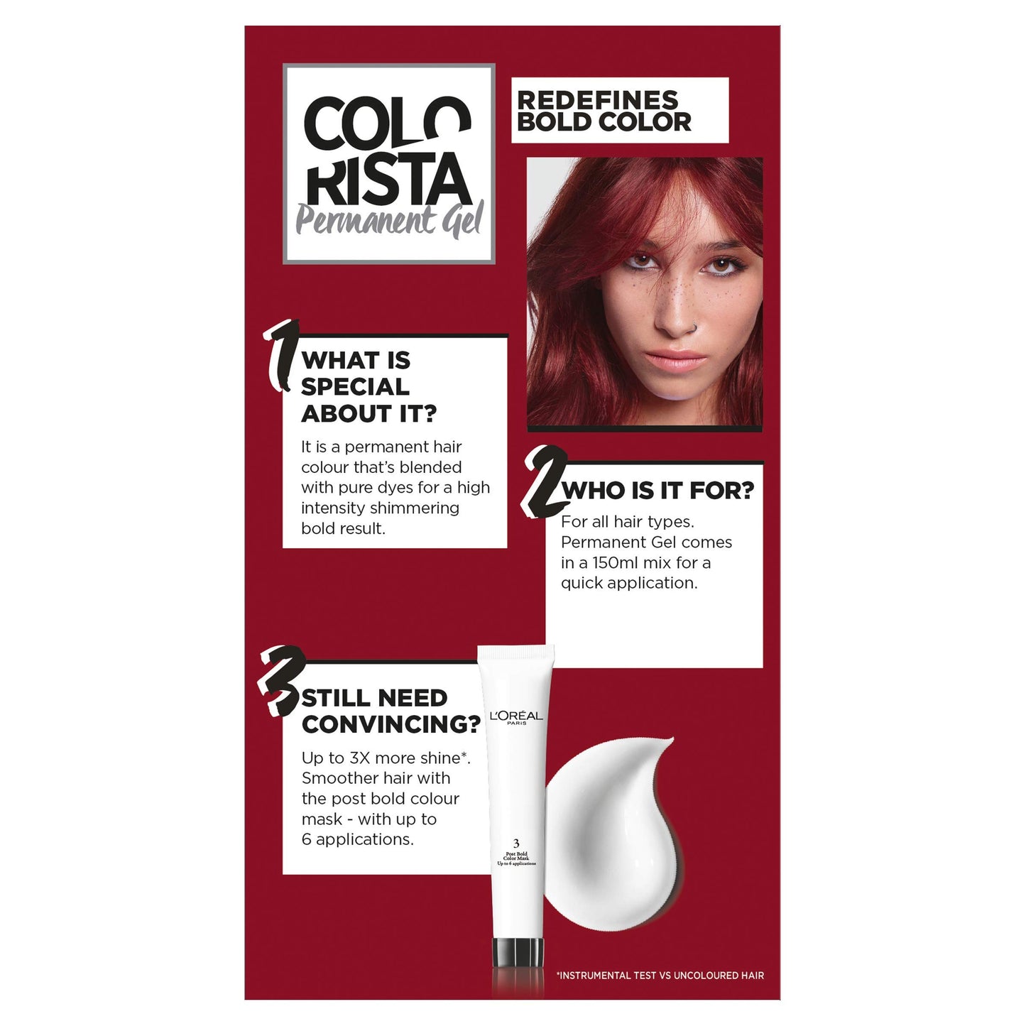 L'Oréal Paris Colorista Permanent Gel Hair Dye, Long-Lasting and Vibrant At-Home Hair Colour, High-Intensity Hues with Up to 3x More Shine, Colour: Cherry Red