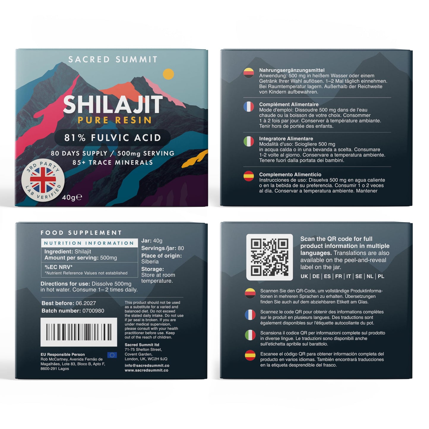 Sacred Summit® Authentic Shilajit Resin – 3 Months Supply, Pure, Vegan, Ethically Sourced, Rich in Fulvic & Humic Acid, Boosts Energy & Stamina