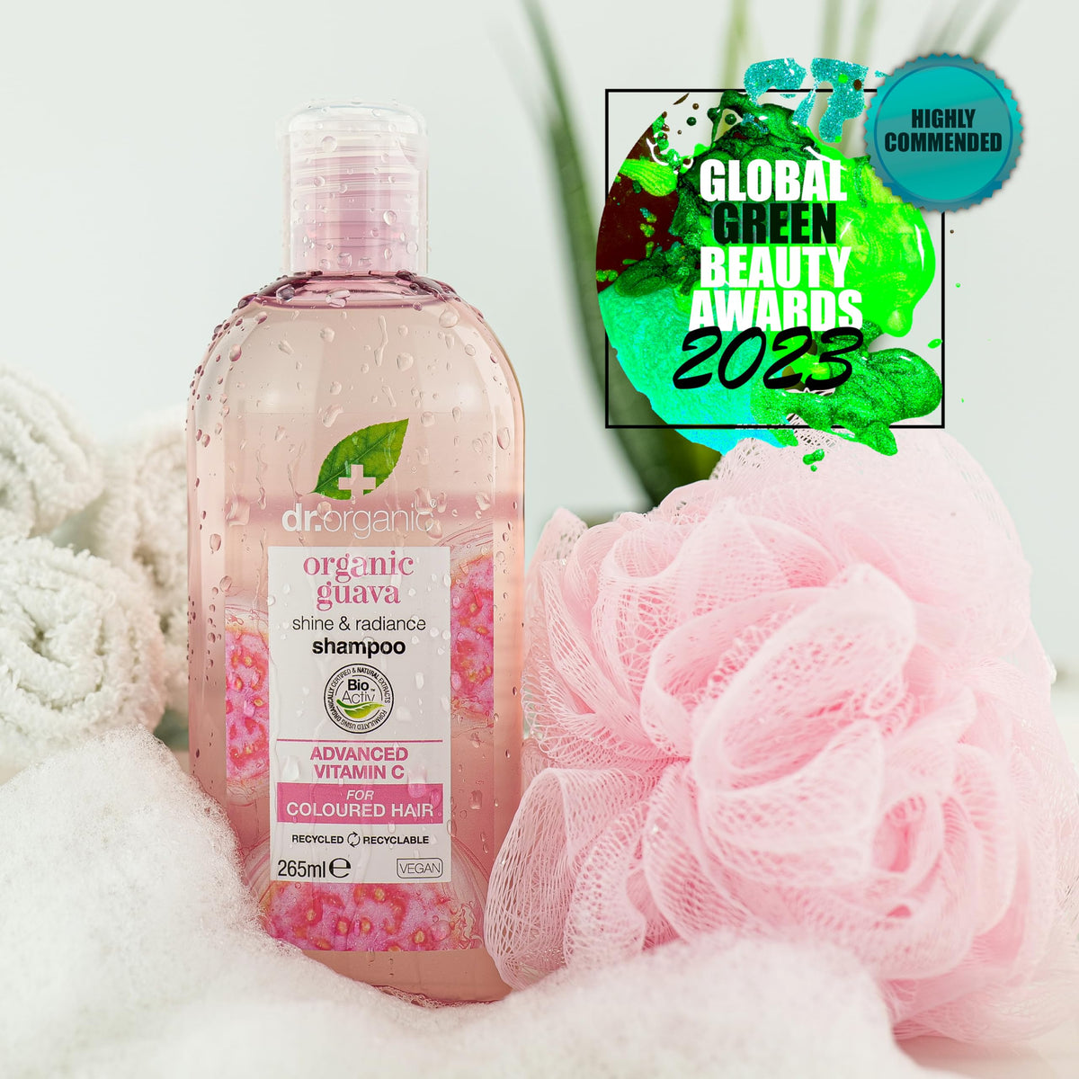 Dr. Organic Dr Organic Guava Shampoo, Vitamin C, Coloured Hair, Mens, Womens, Natural, Vegan, Cruelty-Free, Paraben & SLS-Free, Organic, 265ml, Packaging may vary