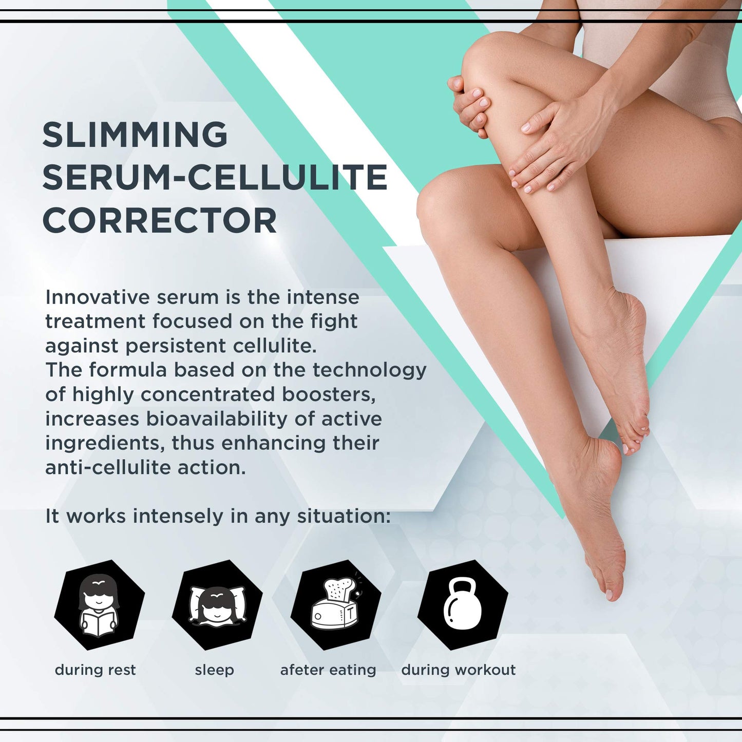 Eveline Cosmetics Slim Extreme 4D Slim Extreme 3D Slimming & Anti-Cellulite Serum - Body Sculpting Formula with Lipocell SLIM® & L-Carnitine, Infused with Caffeine, Collagen & Elastin - 250 ML