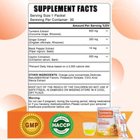VSYLICN 30 Packs Turmeric Liquid with Black Pepper & Ginger - High Strength Curcumin Supplements - Easy Swallow Liquid Drink - Tonic, Joint Health & Support Heart Brain - Vegan - 1 Month Supply