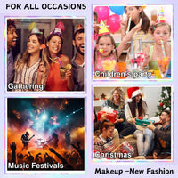 SHEBEEDO 12Pcs Glitter Freckles Face Tattoo,6 Styles Holographic Multichrome Glitter Freckle Face Tattoo,Waterproof Sparkle Temporary Tattoo Cute Star Patches for Festival Rave Makeup Accessories