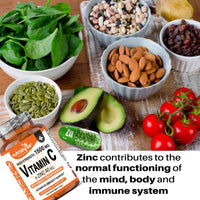 Vitamin C and Zinc Capsules | High Strength Vitamin C 1500mg and Zinc 40mg | Enhanced with Rosehip and Citrus Bioflavonoids | for Maintenance of Normal Immune System | 60 Vegan Capsules | Made in UK