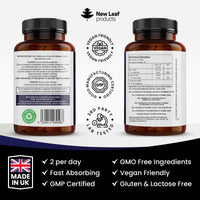 Zinc 50mg High Strength - Zinc Tablets with Copper, Pure Zinc Supplements Contributes Towards The Immune System, Bone Health and Fertility, Vegan, Non-GMO, Made in UK by New Leaf 120 Tablets