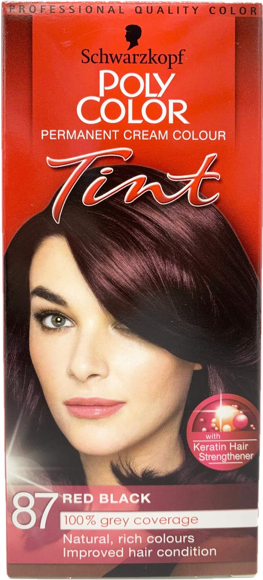 3 x Schwarzkopf Poly Color Permanent 87 Red Black