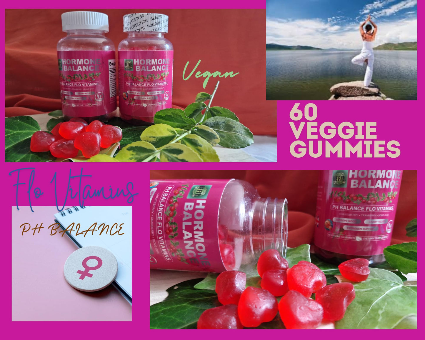 Generic Hormone Balance Gummies, PH Balance, Flo