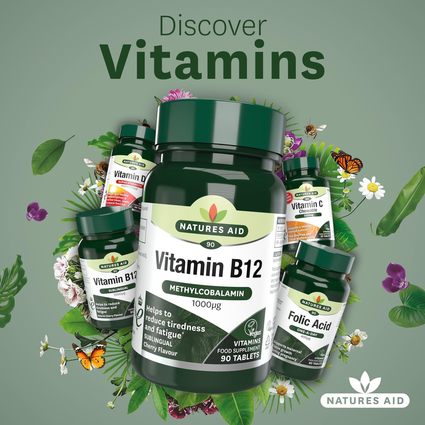 Natures Aid Vitamin B12 Tablets 1000ug Pack of 90