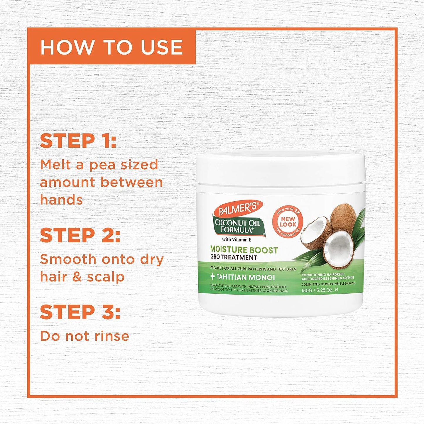 Generic Palmer Coconut Oil Formula Moisture-Gro Conditioning Hairdress 150g PACK OF 3