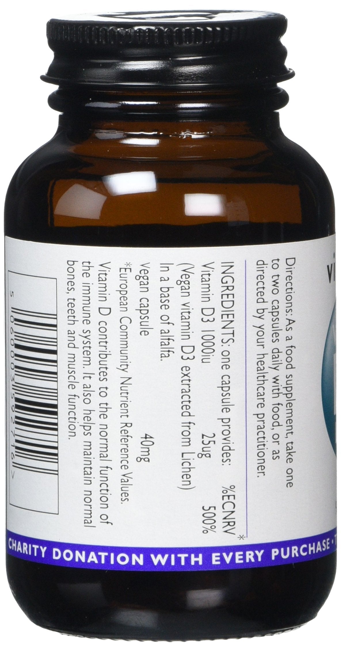 Viridian Vitamin D (Vegan) 1000iu, 90 Vegetarian Capsules