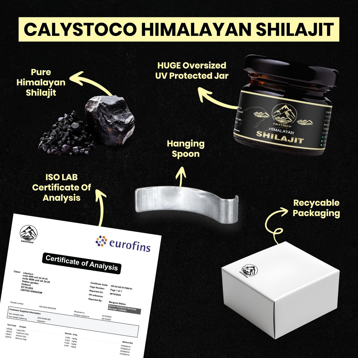 CALYSTOCO TM Shilajit Resin – 30g Pure Himalayan Shilajit with Fulvic Acid, Humic Acid, Magnesium, Calcium & Potassium – Natural Energy, Detox & Vitality Booster