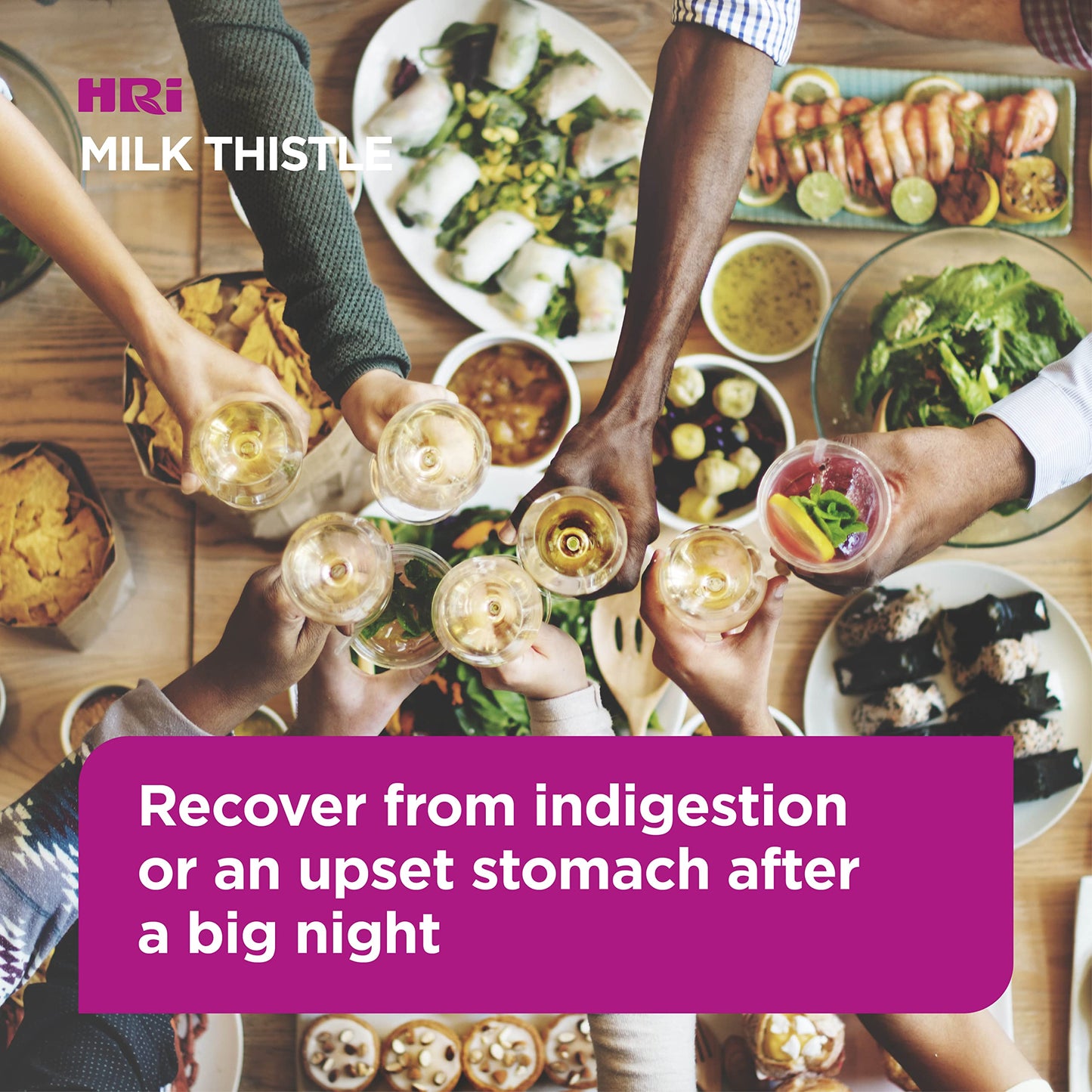 HRI Milk Thistle 30 Tablets - to Relieve Symptoms Associated with Over Indulgence of Food and Drink Such As Indigestion and Upset Stomach. 300 mg of Milk Thistle Extract. 6 Packs