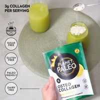 Planet PaleoOsteo Collagen Powder (175g, 35 Servings) | Grass Fed, Pasture Raised, Non-GMO, Gluten-Free | with Vitamin K and a Strengthening Micromineral Complex
