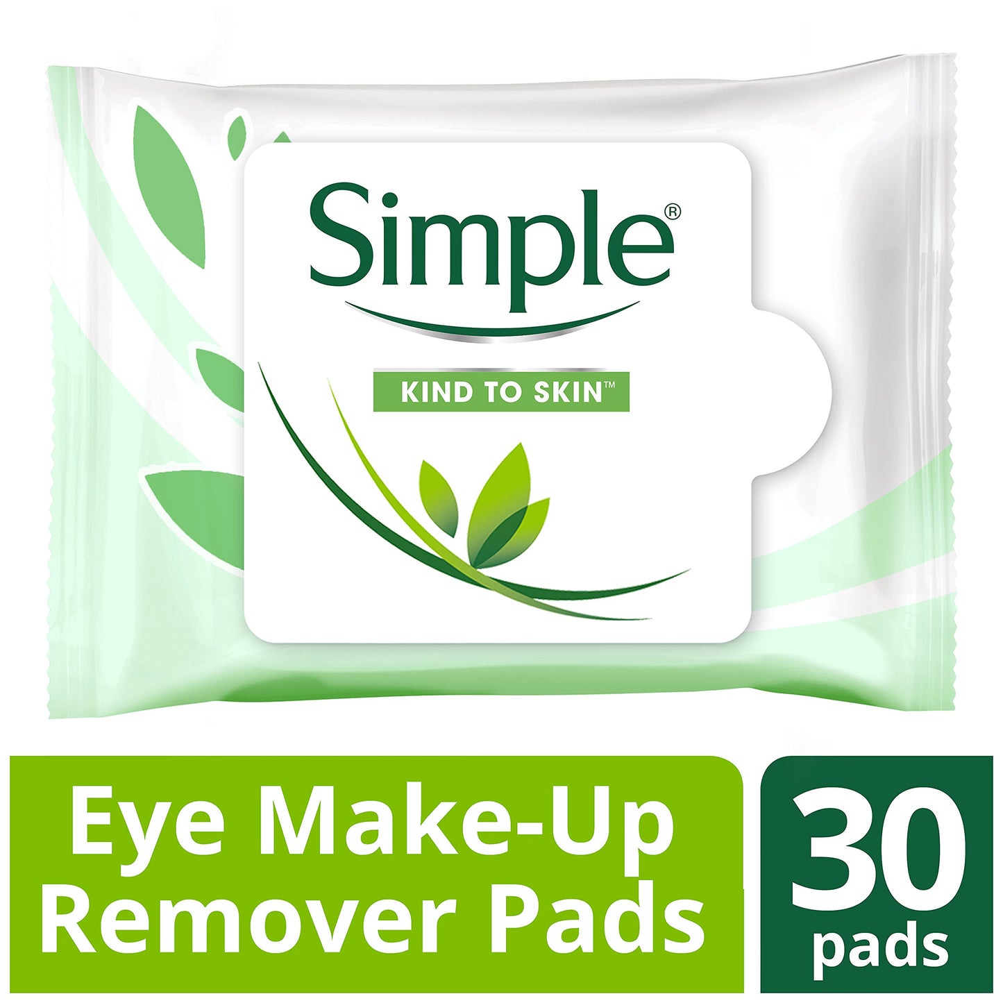 Simple Kind to Skin Eye Make-Up Remover With No Harsh Chemicals Pads to Remove Make-Up, Even Waterproof Mascara 30 Pieces