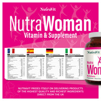 NUTRAWOMAN - Womens Multivitamins | Womens Vitamins - 30 Tablets - 27 Vitamins & Minerals - Daily Multivitamin for Energy & Health - with Probiotics, Biotin, Folic Acid & Methyl B12 - NutraVit
