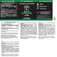 Zinc Citrate 25mg Capsules - 150 pcs (5 Month Supply) of Rapidly Disintegrating Capsules, Each with 25 mg of Premium Quality Zinc Powder