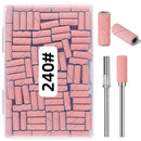 DMQ Sanding Bands for Nail Drill, 100Pcs Mini Extra Fine 240 Grit Nail File Small Nail Sanding Bands Set with Upgrade 2pcs 3/32'' Mandrels Bits for Acrylic Nail Gel Removing Shaping Manicure Pedicure