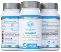 Boswellia & Turmeric Complex – 90 Capsules – Super High Strength Curcumin containing Minimum 95% Curcumoids & 65% Boswellic Acid - UK Made