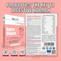 Tresible Trèsible Nutra Digest Probiotics for Women Gut Health (Pack of 3) - Veg Probiotic for Flat Belly & Bloat Control, Women's Probiotics, Multistrain Digestive Enzymes with Probiotics, 12 Weeks Supply