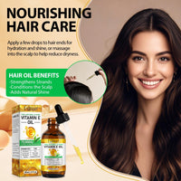 Pure Vitamin E Oil for Skin & Hair - 100% Natural Organic Vitamin E Oil - Cold Pressed 2 Fl Oz, Moisturizes & Protects - for Face, Body, Scars & Cuticles