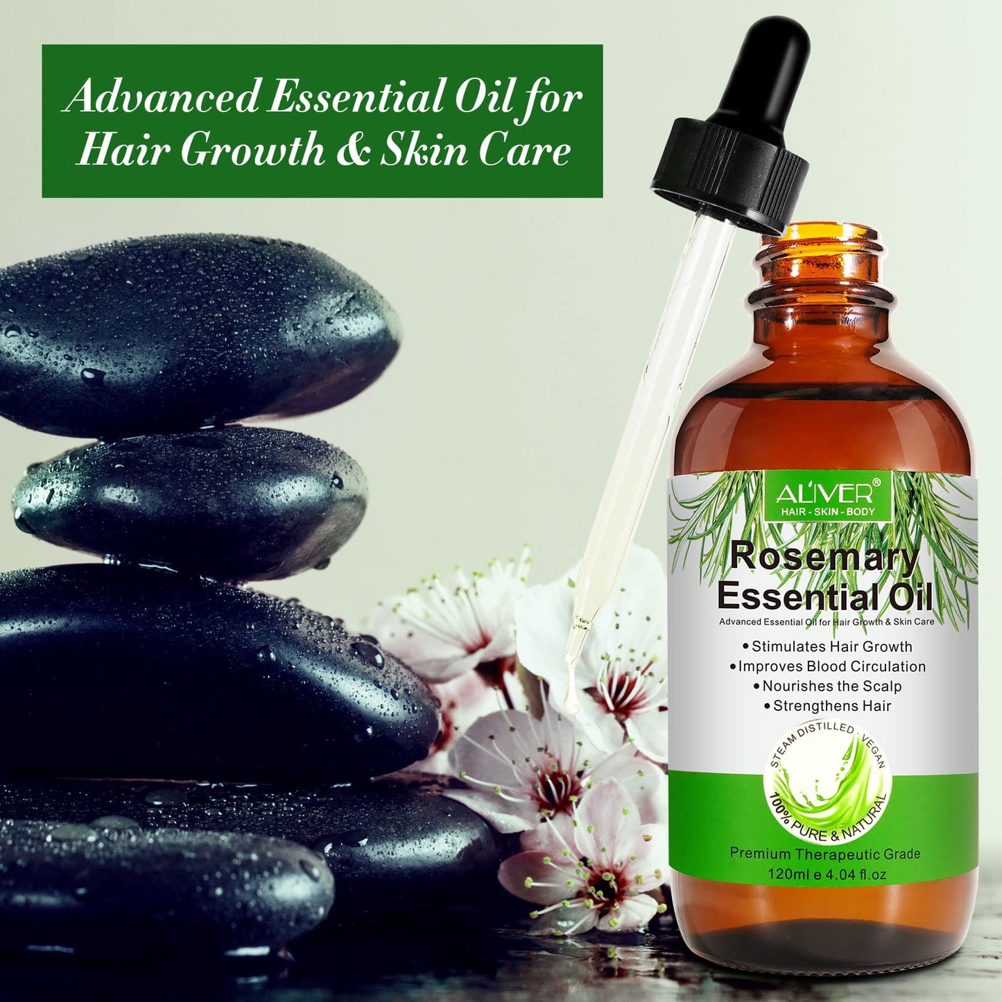 Rosemary Oil for Hair Growth, Strengthens Hair & Stimulates Hair Growth, Improves Blood Circulation, Rosemary Hair Oil Skin Care