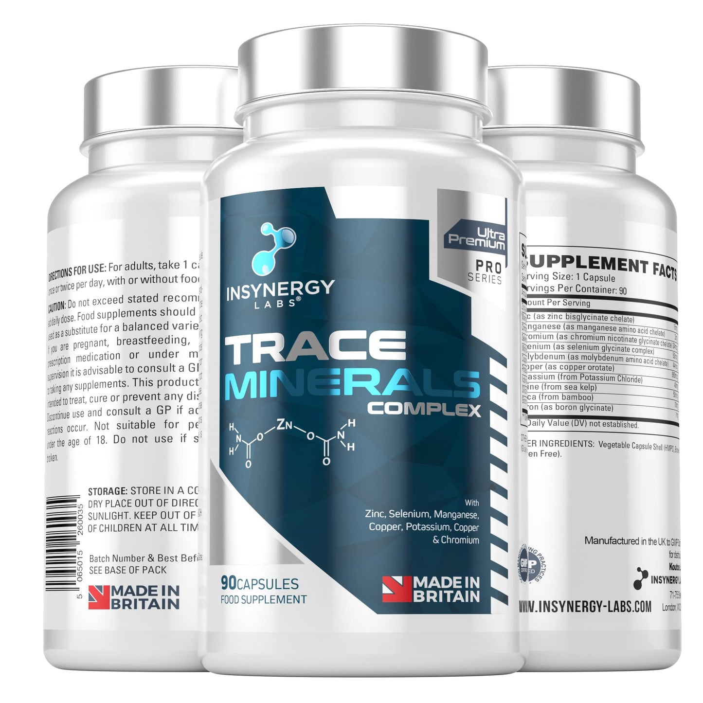 Insynergy Labs Ultra Premium Trace Minerals Complex | The UK’s No1 Minerals Supplements | 90 Multimineral Tablets Supplement | Zinc + Iodine + Selenium + Boron + Potassium + Copper
