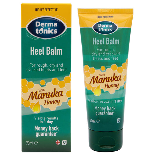 Dermatonics Fast-Acting Manuka Honey Heel Balm | Nourishing Formula for Rough and Cracked Heels | Hydrates and Softens Dry Feet | Suitable for Diabetics| 70 ml