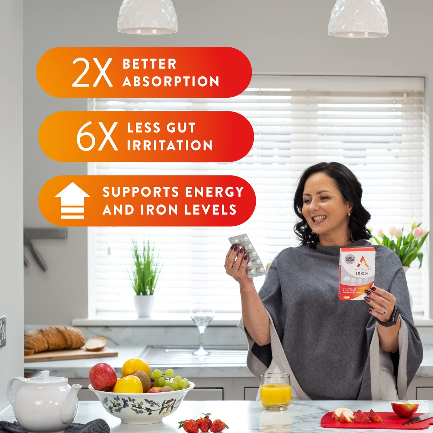 Active Iron Supplement | 30 Iron Capsules | Non- Constipating | Fights Tiredness & Fatigue | Clinically Proven to Increase Iron Levels