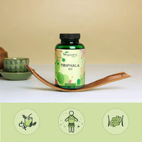 Pure Triphala Powder Organic Vegavero® 1300mg | 180 Capsules (3 Month Supply) | NO Additives, Lab-Tested | Ayurveda Products | Gut Health Supplements & Immune System Booster | Vegan