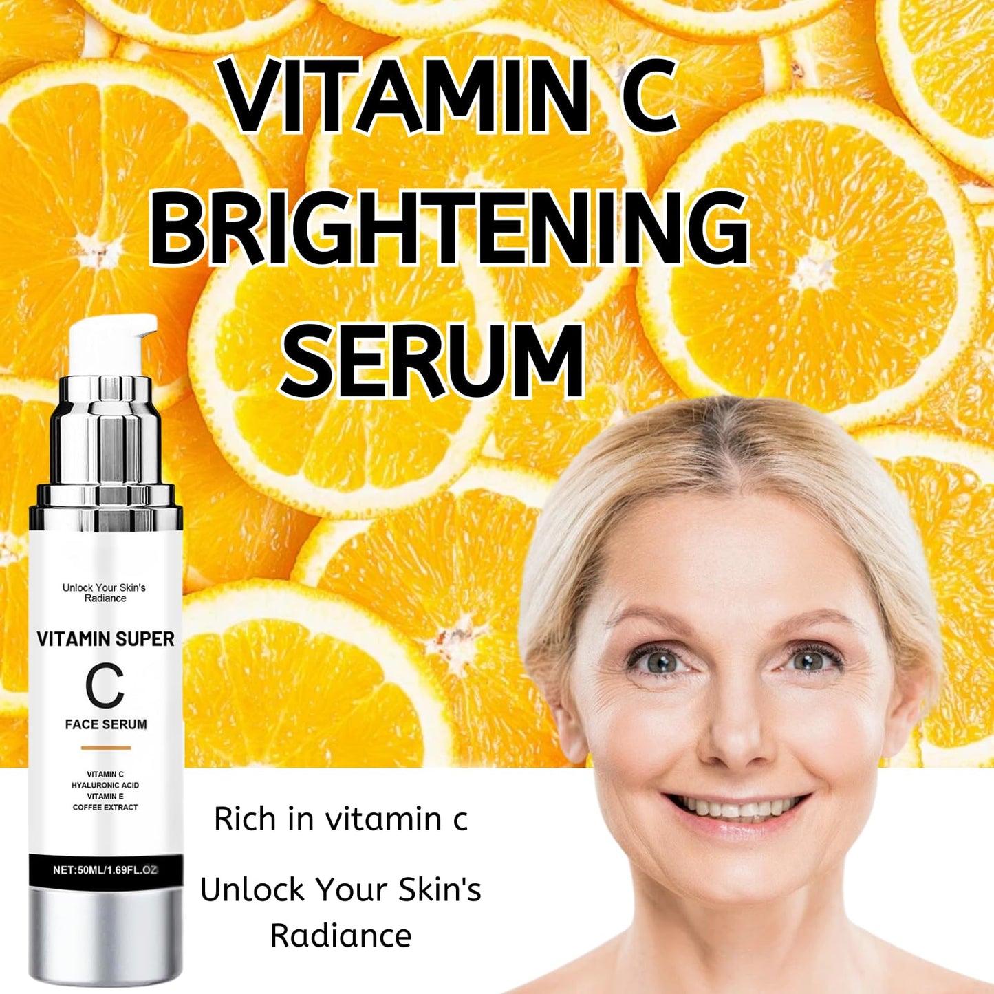 Tongyend Super Vitamin C Serum for Mature Skin, Antioxidant Vitamin C Serum for Glowing Skin, Anti-Aging & Brightening Face Serum for Wrinkles, Vitamin C Serum for Women Over 45, Targets Age Spots