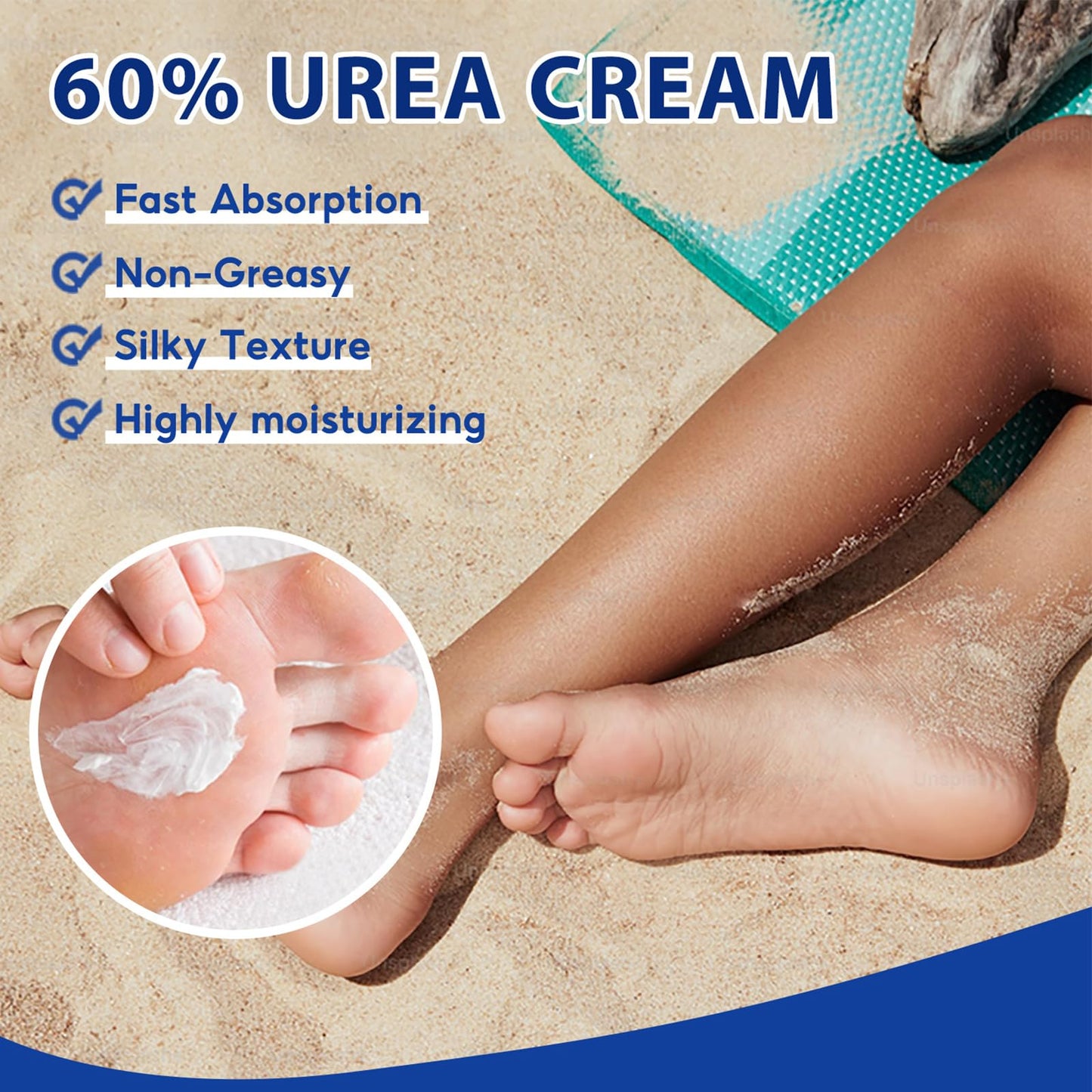Generic 60% Urea Cream,Cracked Heel Repair Cream For Feet and Hand,Foot Cream for Cracked Heels and For Dry And Hard Skin Dry Skin,Urea Cream 60 Percent for Feet,Maximum Strength for Hand, Foot and Body Care