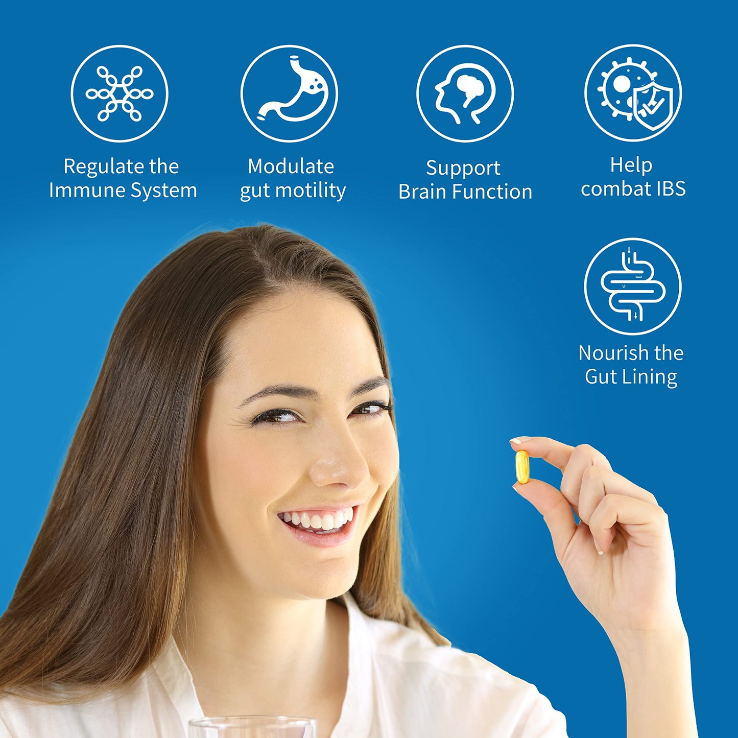 Aliness Sodium Butyrate 100 Capsules 550mg - Gut Health Supplements with Microcapsule Technology - IBS Relief Supplement for Men & Women - (Butyric Acid)