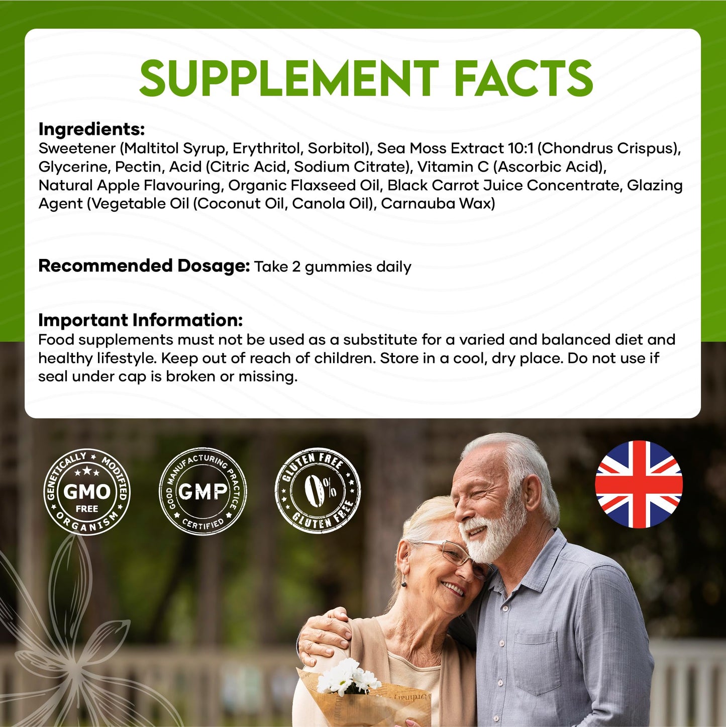 Nutri-things Sea Moss Gummies - Premium 5000mg Complex, Antioxidant & Immune Support with Vitamin C & D, Natural Apple Flavor, Strict Quality Standards, Convenient 30-Day Supply