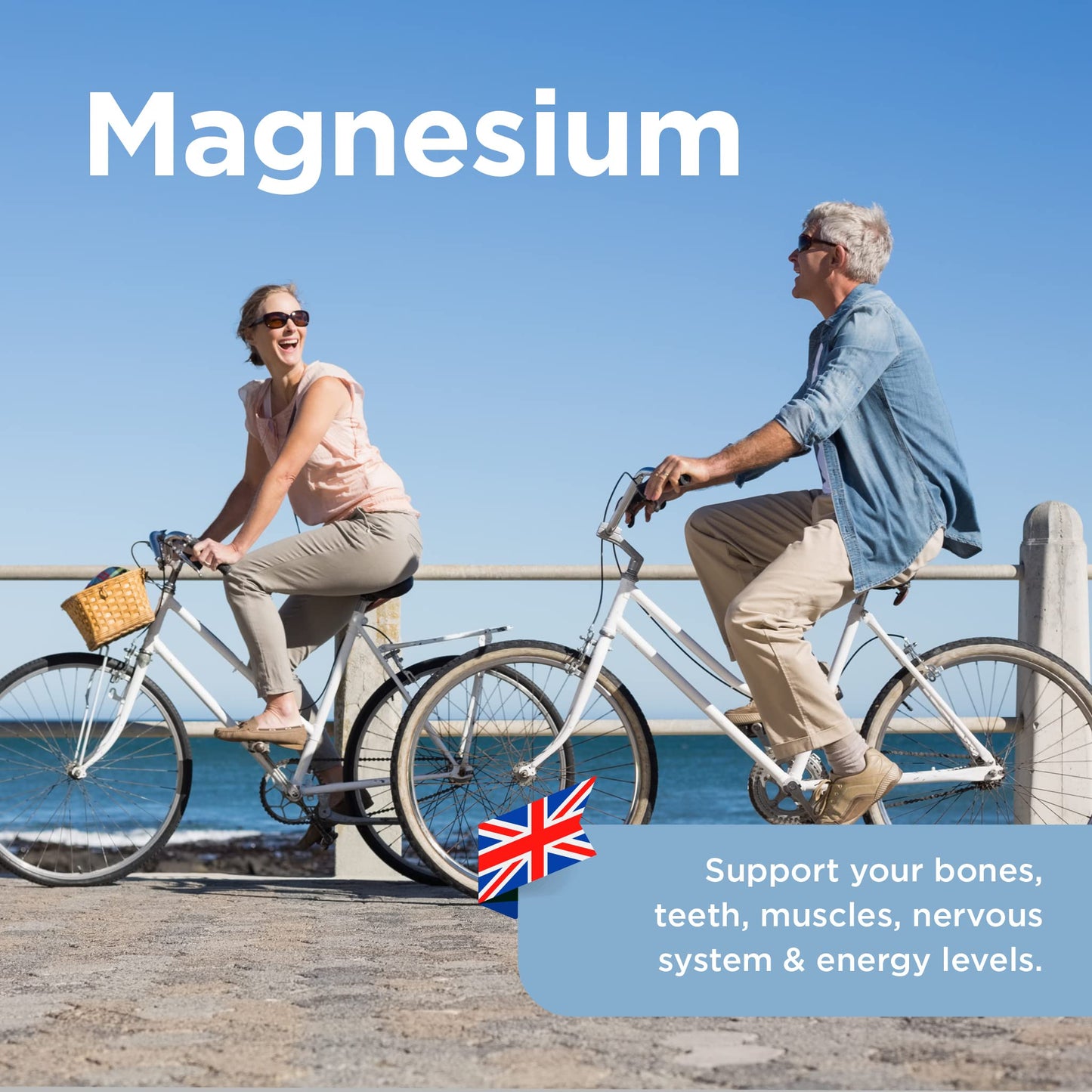 Healthspan Magnesium 375mg (90 Tablets) | Added Vitamin C & Vitamin B Complex | Promotes Immune Health | Support Your Bones, Teeth, Muscles & Nervous System | Vegan