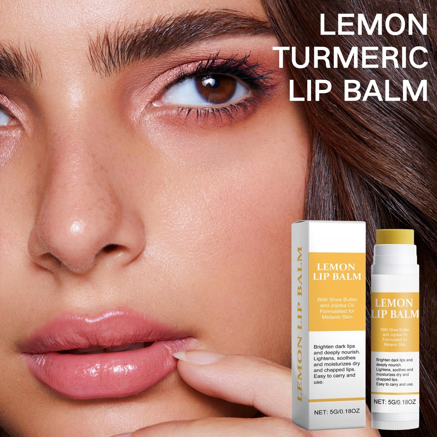 SHEBEEDO Lemon and Turmeric Lip Balm Lightening for Dark Lips,Lip Repair Balm for Brighten & Nourish Dark Lips Effortlessly,Lip Exfoliator Scrub for Softening & Moisturizing,Hydrating Repairing