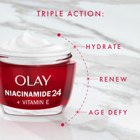 Olay Niacinamide 24 + Vitamin E Moisturiser, Day Cream With 99 Percent Pure Niacinamide and Vitamin E 50ml