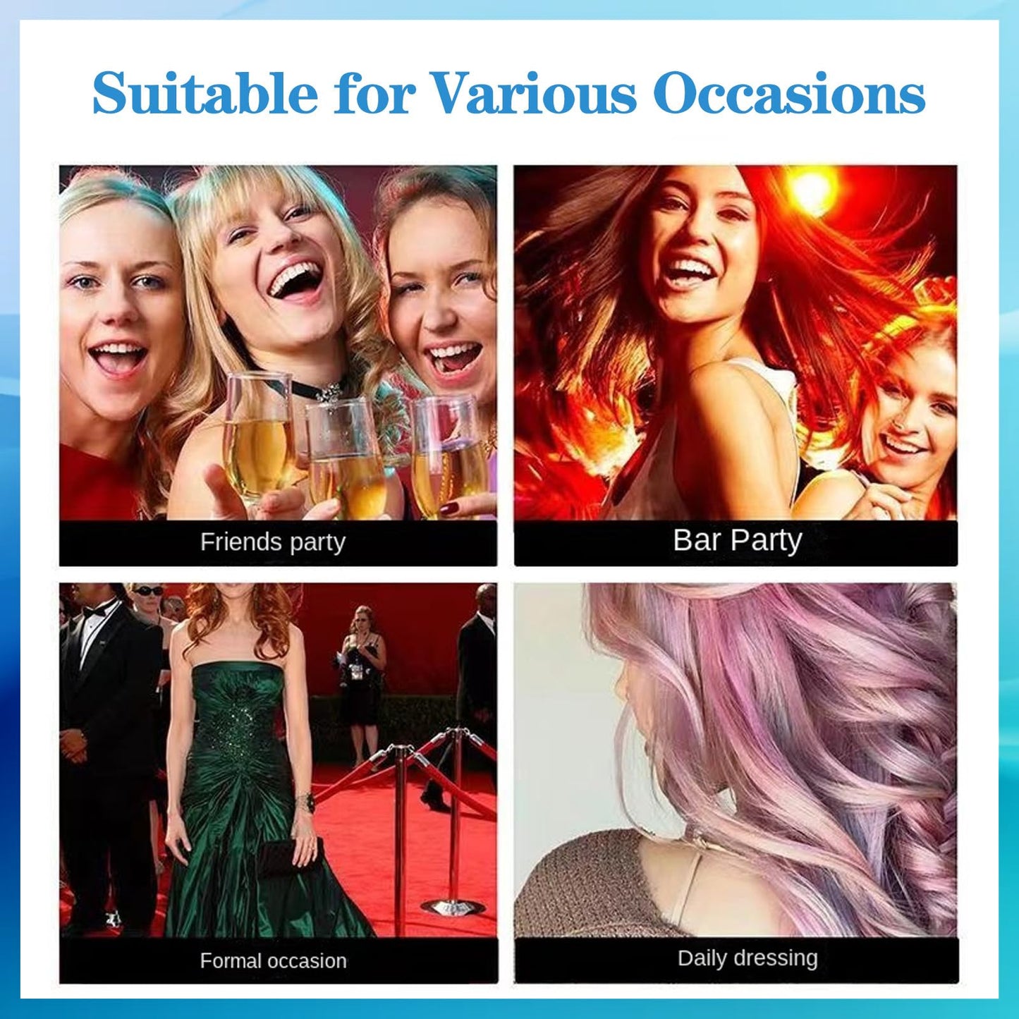 MINSHZEE Hair Wax Blue Temporary Hair Gel, Easy Wash Out Long Lasting Hair Colour, Styling Hair Wax Hair Colour Mud for Men Women Instant Styling (100ml)