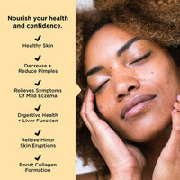 JSHealth Vitamins Skin and Digestion Formula | Skin Supplement with Zinc | Burdock Turmeric | Clear Healthy Skin | Acne Treatment for Teens and Adults | (60 Tablets)