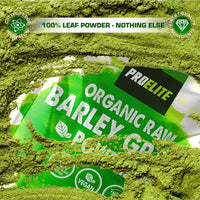 Organic Barley Grass Powder 500g - Certified Organic Grown in EU - 100% Raw Natural Gluten Free Superleaf Superfood Powder for Smoothies & Juices PROELITE