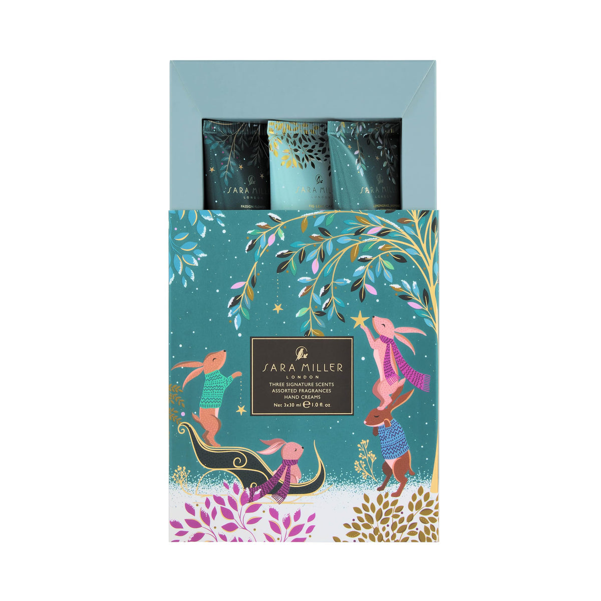 Sara Miller Beauty Sara Miller Woodland Tales | Fragranced Hand Cream Trio Set x3 30ml | Travel Size & Vegan Friendly | Beauty Gift For Her | Christmas Stocking Filler